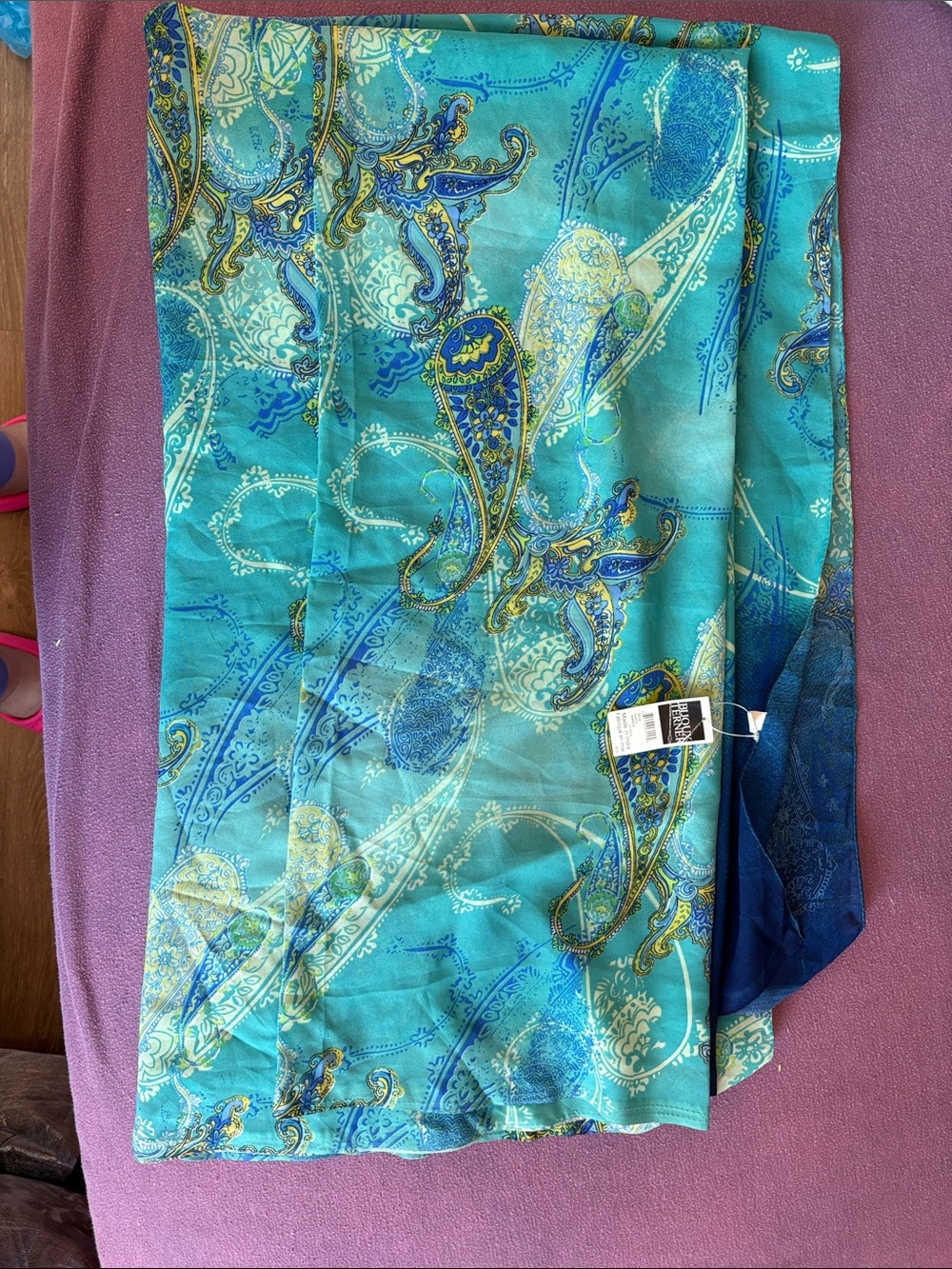 Bijoux Terner Teal & Navy Paisley Swim Sarong